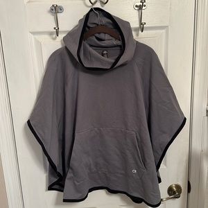 Size Extra Small / Small Gap Fit poncho hoodie cape, gray color, EUC